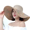 Wide Brim Hats Bucket Damen Sonnenstroh UPF 50 Sommer Faltbar Roll Up Floppy Beach für Damen 230407