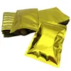 200pcs sacs d'emballage en aluminium d'or refermables serrures de valve avec un paquet de fermeture à glissière pour les noix de nourriture séchées sac de stockage d'emballage de haricots oldgn