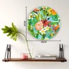 Horloges murales plante tropicale fleur feuille horloge pour la décoration de la maison salon Quartz aiguille suspendu montre cuisine moderne