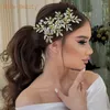 Pinces à cheveux DZ066 diadèmes de mariée de luxe, accessoire de mariage, coiffure de demoiselles d'honneur faites à la main, peigne à feuilles en alliage, diadème de fête