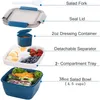 Bento Boxes 1100ml Portable Sealed Lunch Box 2-layer Grid Salad Lunch Container Healthy Lunch Box Bowl Lunch Box 230407