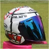 Motorcycle Helmets Open Face 3/4 Helmet Sz- 3 Red Cycling Dirt Racing And Kart Protective Capacete Drop Delivery Mobiles Motorcycles Dhpeb