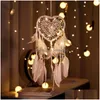 Christmas Decorations Creative Hollow Love Dream Catcher Lantern Ornament Nordic Wedding Dreamcatcher Drop Delivery 202 Dhzat