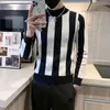 Men's Sweaters Autumn And Winter Stripe Round Collar Sweater Male Korean Version Casual All-match Knitted Bottoming Shirt S-3XL