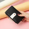 Card Holders Fashion Slim Women Wallet PU Leather Holder Short Purse ID Candy Color Bank Multi Slot