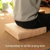 Oreiller en paille d'excellente éponge EPE, tapis de Tatami tissé à la main, Pouf en queue de chat naturelle pour cour