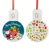 Sublimation Blanks LED Acrylic Bulb Christmas Ornaments With Red Rope For Christmas Tree Lamplight Pendant Decorations SN4236