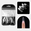 Nagelkonstsatser 5Sets 120 st/väska transparent sömlösa falska naglar full täckning kort T-formad vattendroppklistermärke