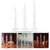 Candle Holders 3 Pcs Glass Oil Lamp Kerosene Lantern Desktop Clear Lamps Indoor Use Retro Home Decor Party Taper Candles