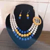 Collier boucles d'oreilles ensemble personnalisé grec Sigma Gamma Rho multi couches sororité Sgr rotondité déclaration perle brin bijoux