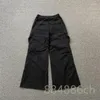 Pantalon pour hommes taille haute à jambes larges en vrac nettoyage de sol micro évasé travail hommes femmes qualité noir pantalon multi-poches