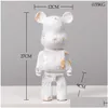 Neuheit Spiele 27 cm Harz Bearbricklys 400 % Statue Gewalt Bär Skulptur Figur Ornamente Schreibtisch Dekoration Bücherregal Wohnzimmer Zuhause Dhexj