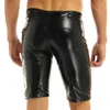 Heren shorts heren shorts shorts heren mannelijke latex broek motorfiets compressie korte broek slank gesneden broek wetlook strakke broek lederen boksers shorts broek w0412