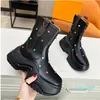 Frauen Zoom PLATFORM Stiefel Marke Luxus Designer Klassische Brief Druck Wasser Diamant Dekoration Stiefeletten Zurück Kette Reißverschluss Anti Rutschen Damen Winter Stiefel