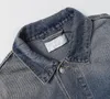 Chaqueta vaquera de diseñador de lujo para hombre y mujer, chaqueta vaquera de gran tamaño, prendas de vestir exteriores holgadas de manga larga con cuello vuelto, invierno 2023