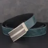 Ceintures Haute Qualité Gris Boucle À Glissière Designer De Mode Jeunes Hommes Bleu En Cuir Véritable Cowboy Cinto Masculino