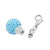 Pendentif Colliers IJA007 Mode En Acier Inoxydable 316L Brillant Petite Boule De Cristal Charme Mémorial De Crémation Pour Sac Accessoires Porte-clés