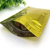 200Pcs Resealable Gold Aluminum Foil Packing Bags Valve locks with a zipper Package For Dried Food Nuts Bean Packaging Storage Bag Vertl