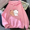 Moletins femininos Para Panda Bear Bubu e Dudu Hoodie Mulheres/Homens Tops Kawaii Impressa Harajuku Ullzang Sorto O-Neck Fa Harajuku Unisex 0407H23