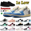 Hommes 1 1s Basketball Chaussures Jumpman Vintage UNC Gris TS Noir Phantom Banned Diamond Shorts Moka True Blue OG Sport Baskets Hommes Femmes Chaussures En Cuir Designer Formateurs