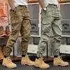 Herrenhose Skinny Cargo Herbst Herren Slim Fit Jogger Elastische Taille Outdoor Taktische Hose mit mehreren Taschen