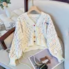 Chemise tricotée colorée à manches longues pour femmes, manteau, petit Style parfumé, haut Cardigan à simple boutonnage et col en v, printemps automne 2023