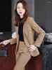 Kvinnors tvåbitar byxor Kvinnor Blue Navy Black Formal Blazer Pant Suit Female Jacket och byxa 2 Set for Office Ladies Winter Work