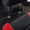 Auto -stoelbekleding 4 stks deksel pu lederen kussen voor voor- en achterstoelen met hoofdsteunbescherming SUV -vrachtwagens busje