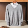 Men's Sweaters Cashmere Sweater V-Neck Pullover Autumn Winter Warm Mens Woollen Jumper Jersey Rope Hombre Pull Homme Plus Size M-5XL