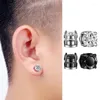 Boucles d'oreilles à dos magnétique pour hommes, en acier inoxydable, sans perçage, cerceau suspendu croisé, unisexe, Clip magnétique CZ