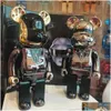 Yenilik Oyunları Yenilik Oyunları Bearbrick Daft Punk 400% 28cm Ortak Parlak Yüz Şiddet Ayı 3D ORİJİNAL SÜNENMEN GOLİK YANLI MODEL DEC DHQ8D