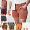 Shorts pour femmes 2023 taille haute femmes pantalons de travail été décontracté solide coton taille lâche pour doux cool femme