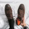 Nuovi uomini eleganti scarpe brogue scarpe floccate punta rotonda stringata ufficio amp carriera scarpe da uomo spedizione gratuita taglia 38-46