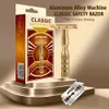 Bladen RAZORS BLADES JIFELI 1 MACHINE 5 Hoogwaardige mannen Classic Double Edge Safety Razor Aluminium Aluminium Legering Handschakel Scherp duurzaam scheerapparaat Blad