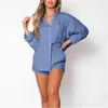 Gym Clothing Women's Solid Color Casual Long Sleeved Shirt Top Pocket Lace Up Swimsuit Beach Cover Tech Women Swim Shorts