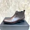 Hommes Bottines Mode En Cuir Véritable Bureau D'affaires Travail Robe Formelle Chaussures Hommes Marque Designer Fête De Mariage Martin Bottes Taille 38-45