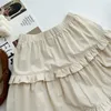 Deer Jonmi 2023 Spring Korean Style Baby Girls Ruffles Beige Children Layered 230406