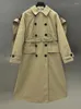 Trench da donna Designer Vintage Patchwork Presbiopia Mantella Cappotto lungo per la moda autunnale Doppiopetto di lusso