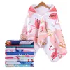 Toalha de praia infantil por atacado ponchos com capuz para meninos meninas surf natação xale unicórnio flamingo desenhos animados microfibra absorvente com felpo fino e delicado 250gsm