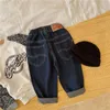 Jeans couleur unie pour enfants de style coréen jeans amples pour garçons et filles âgés de 1 à 7 ans jeans décontractés courts à la mode 230406