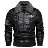 Cuir pour hommes Faux cuir hommes automne veste Bomber Biker fermeture éclair moto fausse fourrure manteau mâle polaire pilote Vintage noir marron Pu veste en cuir hiver 231107