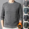 Men's Sweaters Men Autumn Winter Pullover Sweater Long Sleeve Thickened Fleece Lining Knitting Tops Slim Fit Knitwear Streetwear