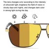 Solglasögon Mäns körkameleonglas för dag och natt med dubbla användningsförändringar Lens Night Vision Polariserade fotokromiska solglasögon P230406