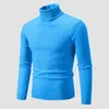 Erkek Sweaters Sonbahar ve Kış Yavurucu Sıcak Moda Düz Renkli Kazak İnce Kazak Erkekler Dipli Gömlek