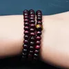 Strand 5pcs / Lot Vente Mots De Bouddha Perles Bracelets Bois Bouddhisme Bracelets Croyance Bijoux Pour Hommes Femmes Cadeau Bracelet En Bois De Santal Rouge