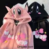 Bluzy damskie bluzy Devil Horn Japońskie Y2K Print Anime Hoodies Zip Up Kurtka Kawaii Cartoon Zip Up Oversize Bluza Streetwear Studenci Zamachy 0407H23