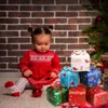 Décorations de Noël Kraft Goody Coffrets cadeaux 24 Papier de fête de Noël Traiter des bonbons avec un arc pour la livraison directe de faveur Otjyl