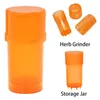 Plastic Smoking Herb Tobacco Grinder storage and Grinding Container 2 IN 1 Shredder Hand Grinder 6 Colors