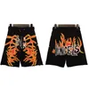 Palm Chaopai Angel Flame Letter Printing Pantaloncini da spiaggia sportivi per il tempo libero Pantaloni a 5 punti da uomo e da donna