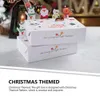 Noel Süslemeleri 3D Goody Treat Boxes Hediye Xmas Cardboard Cookie Eve Ambalaj Santa Snowman Elk Parti Favor Sarma Deliği Delim OTXKD